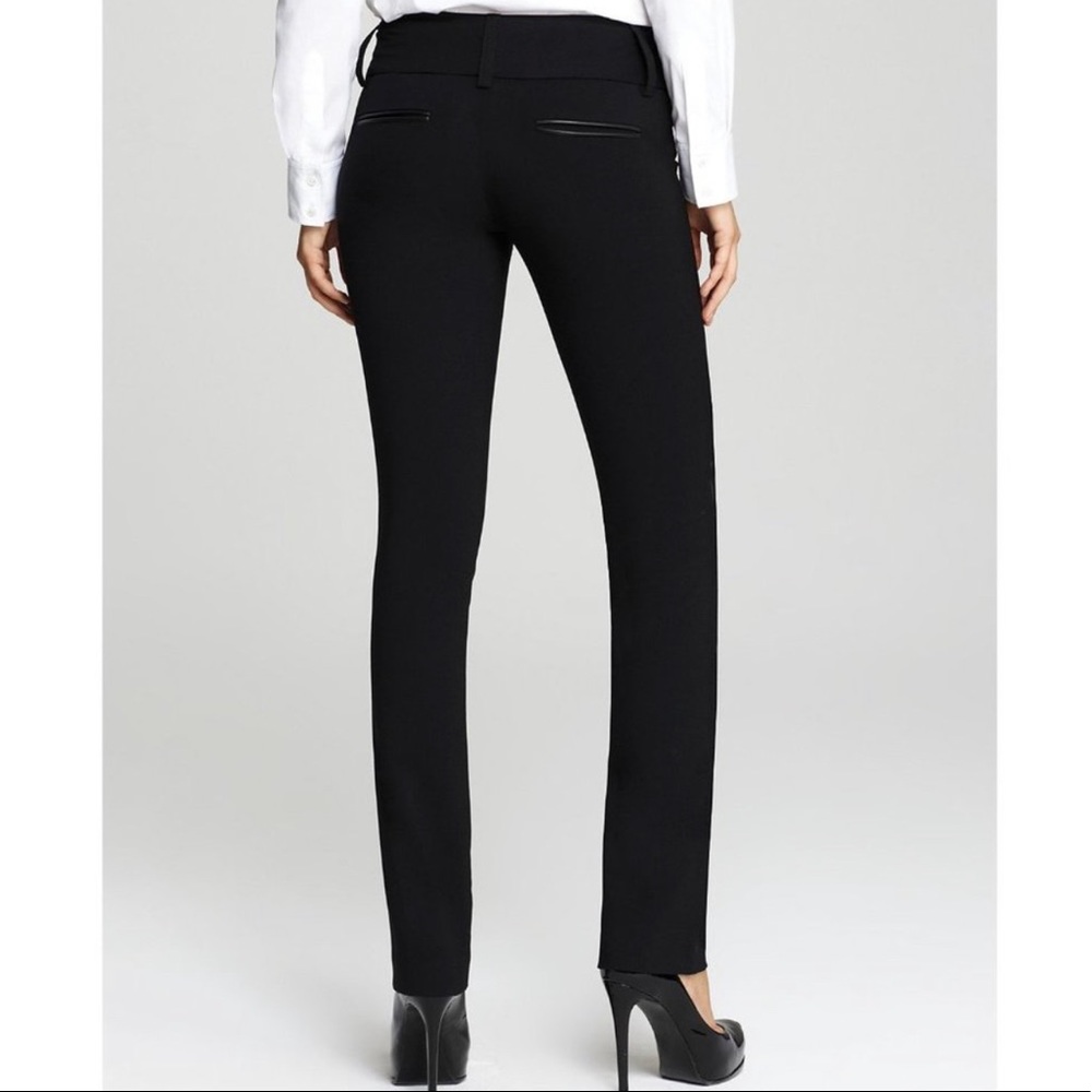 Alice + Olivia Olivia Leather Trim Slim Pant B19